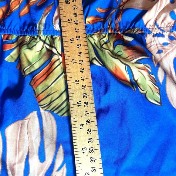 SHEIN Curve Blue Tropical Leaf Print Bohemian Flowy Jumpsuit Romper Size 2XL - Picture 10 of 14